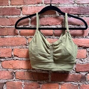Lululemon Nulu Front-Gather Yoga Bra/Sports Bra in Bronze Green